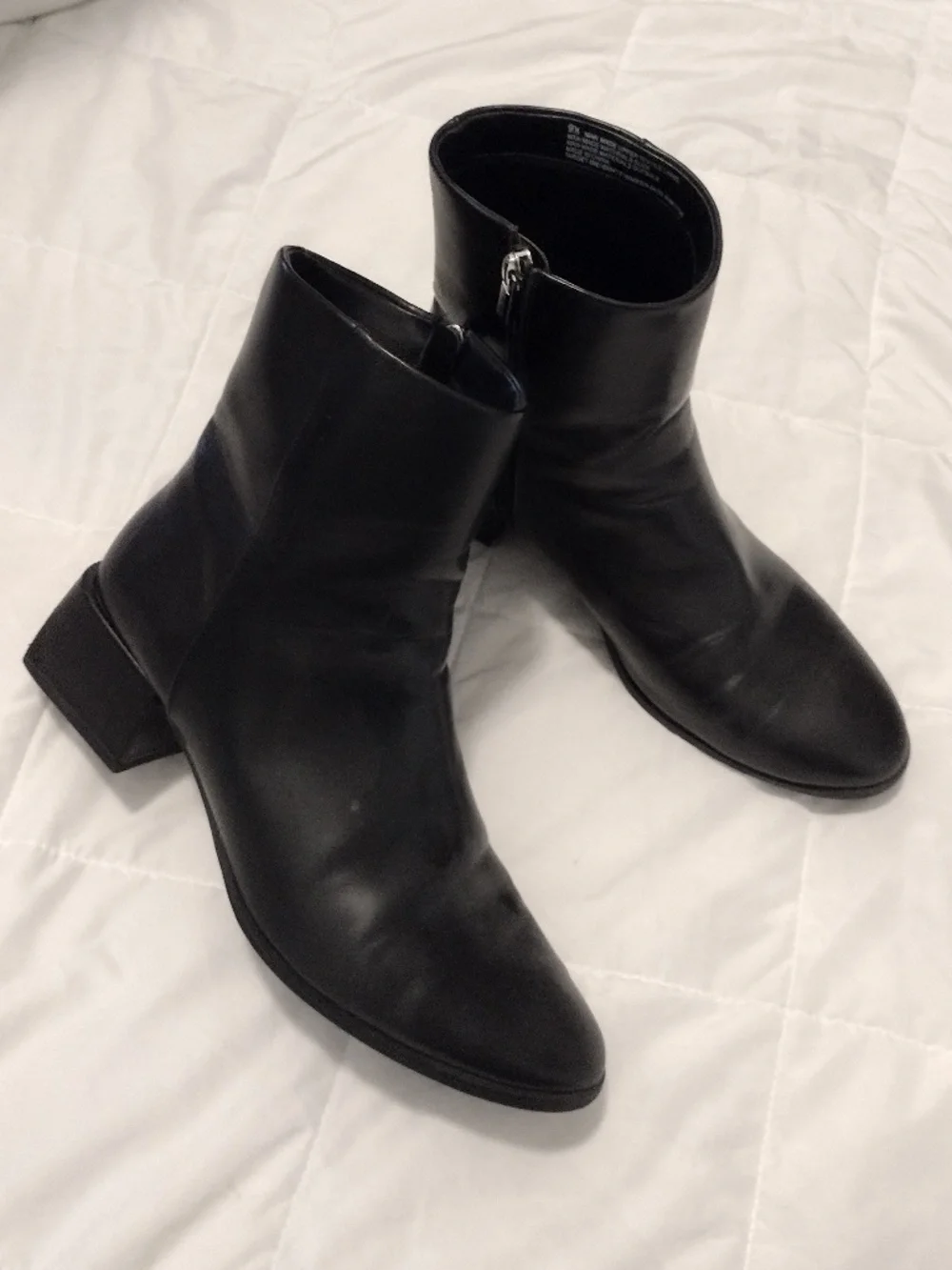 A New Day Black Low Block Heel Ankle Boots